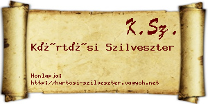 Kürtösi Szilveszter névjegykártya