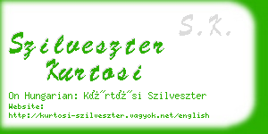 szilveszter kurtosi business card